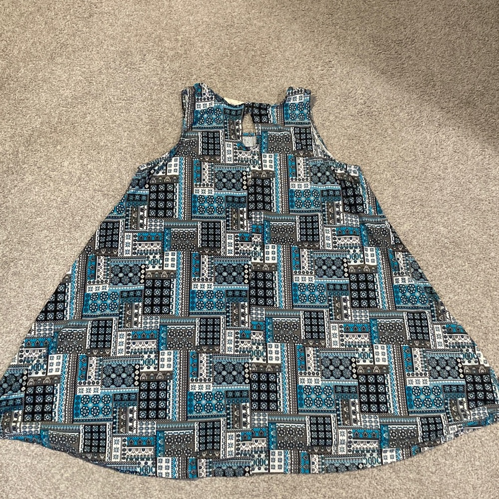 Bobbie Brooks Geometric Dress in Blue and Black - Picture 6 of 7